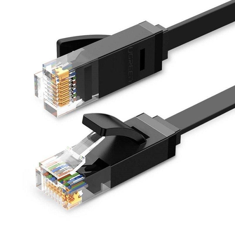 UGREEN Plochý kabel Ethernet RJ45, Cat.6, UTP, 1m (černý)