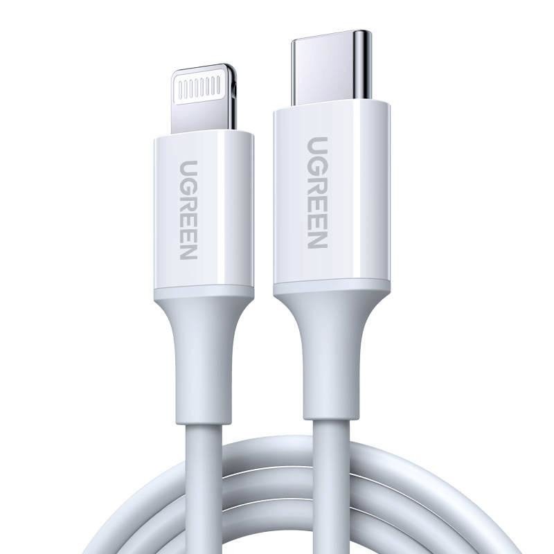 UGREEN Nabíjecí kabel USB-C na Lightning, PD 3A, 0,5 m (bílý)