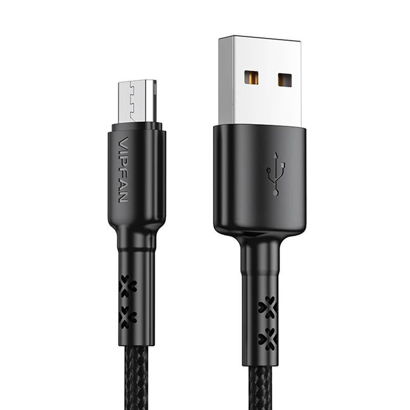 Kabel USB-Micro USB Vipfan X02, 3A, 1,2 m (černý)