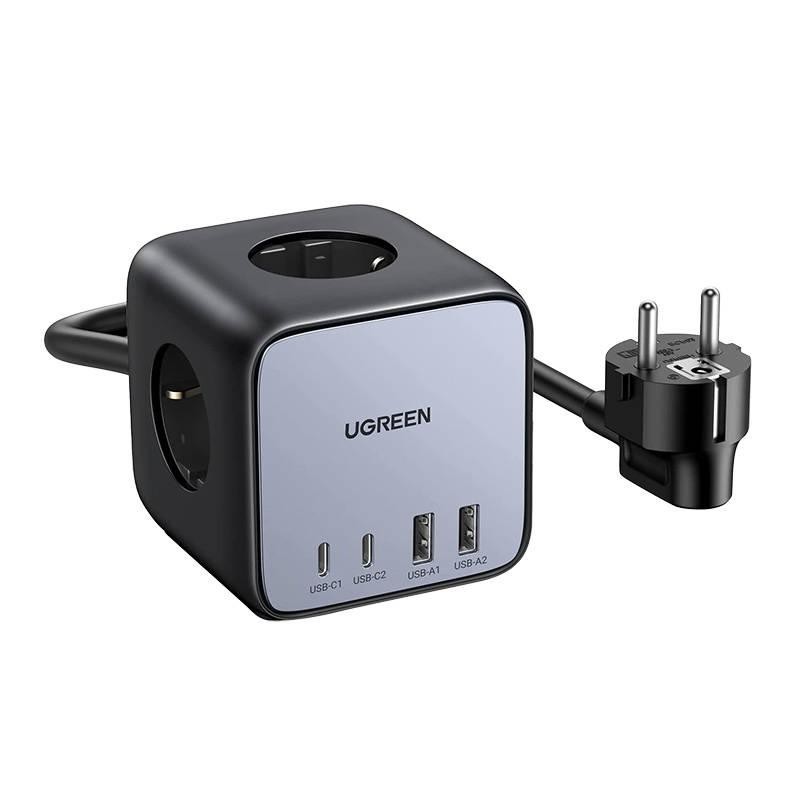 Napájecí lišta EU cube UGREEN CD268, 65W, 1,8 m (černá)