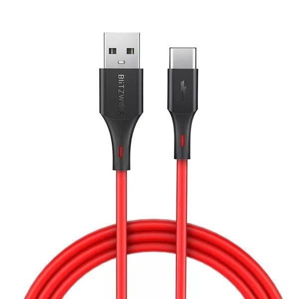 Kabel USB na USB-C BlitzWolf BW-TC15 3A 1,8 m (červený)