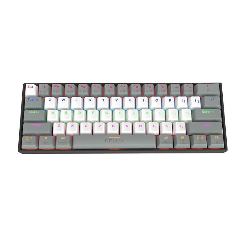 Bezdrátová mechanická klávesnice Delux KM33 BT RGB (šedá/bílá)