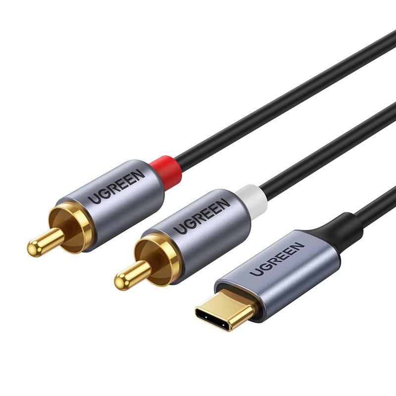 UGREEN CM451 Kabel USB-C na 2x RCA (Cinch) 1,5 m (černý)