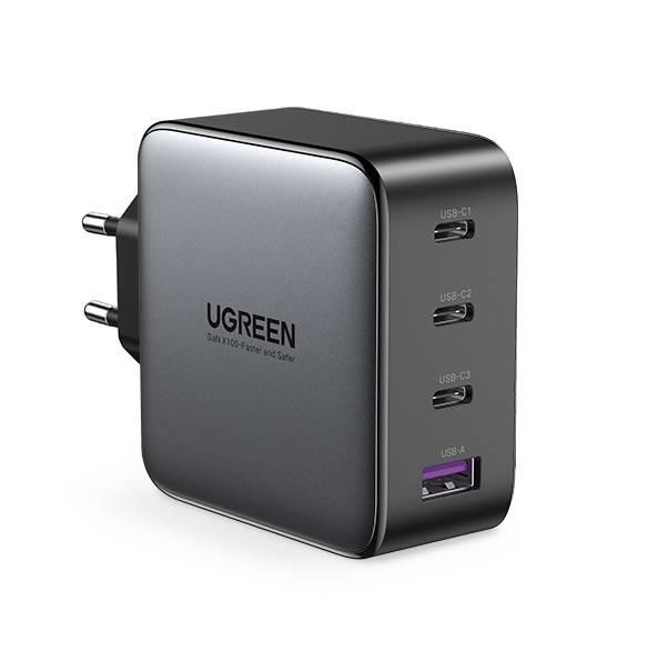 Síťová nabíječka UGREEN CD226, USB QC3.0, 3x USB-C, 100W, PD (černá)