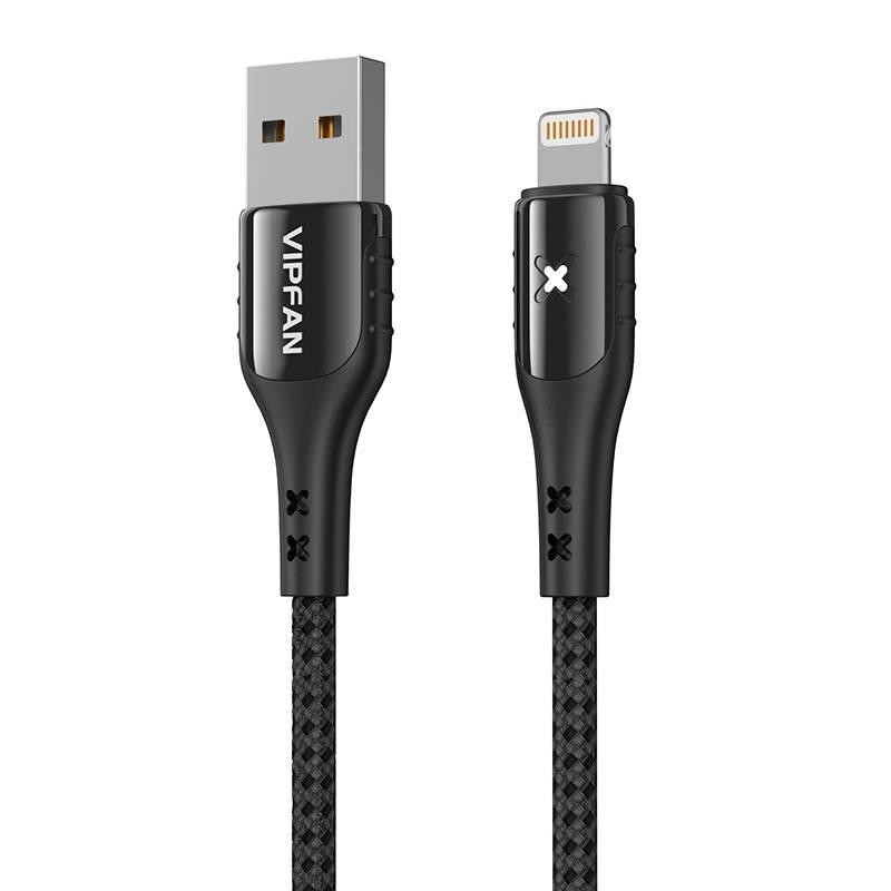 Kabel USB-Lightning Vipfan Colorful X13, 3A, 1,2 m (černý)