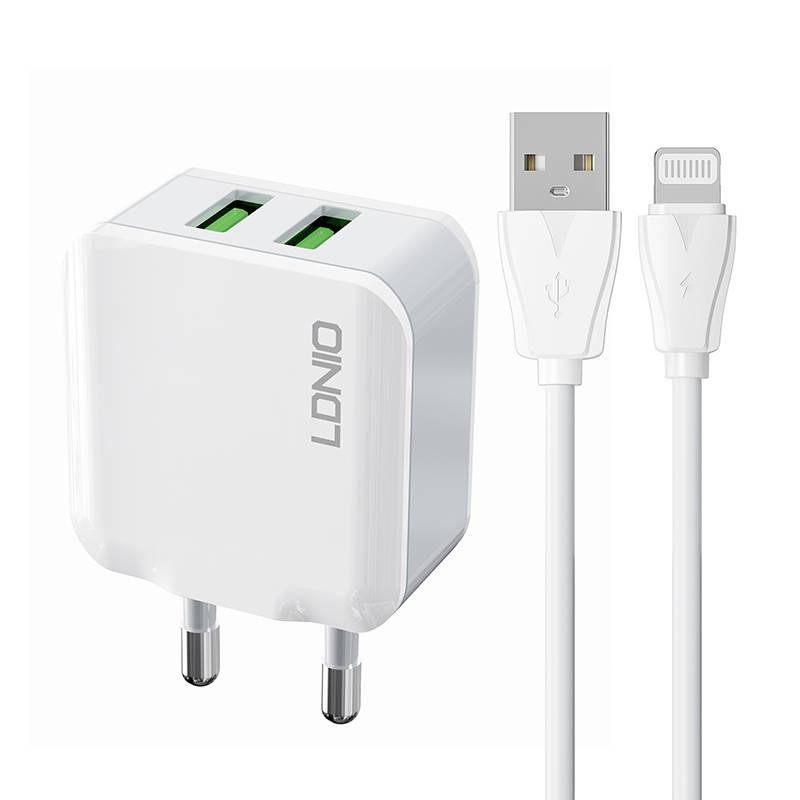 LDNIO A2201 2USB síťová nabíječka + Lightning kabel