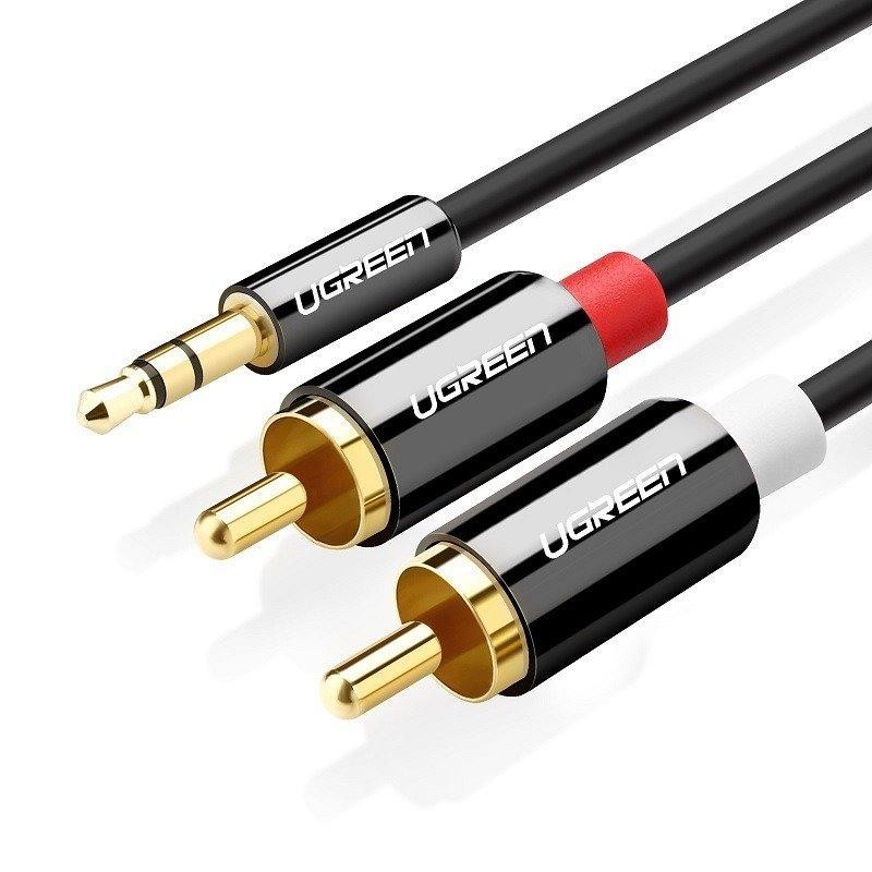 UGREEN AV116 Kabel 3,5mm jack na 2RCA (Cinch) UGREEN 1,5 m (černý)