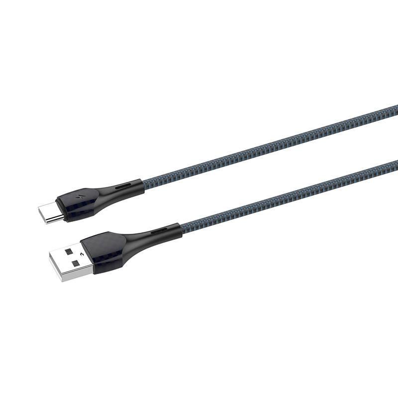 Kabel USB - USB-C LDNIO LS521, 1 m (šedomodrý)