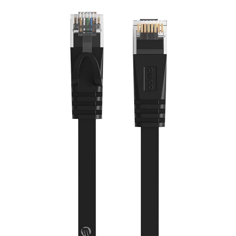 Orico plochý síťový kabel Ethernet, RJ45, Cat.6, 2 m (černý)