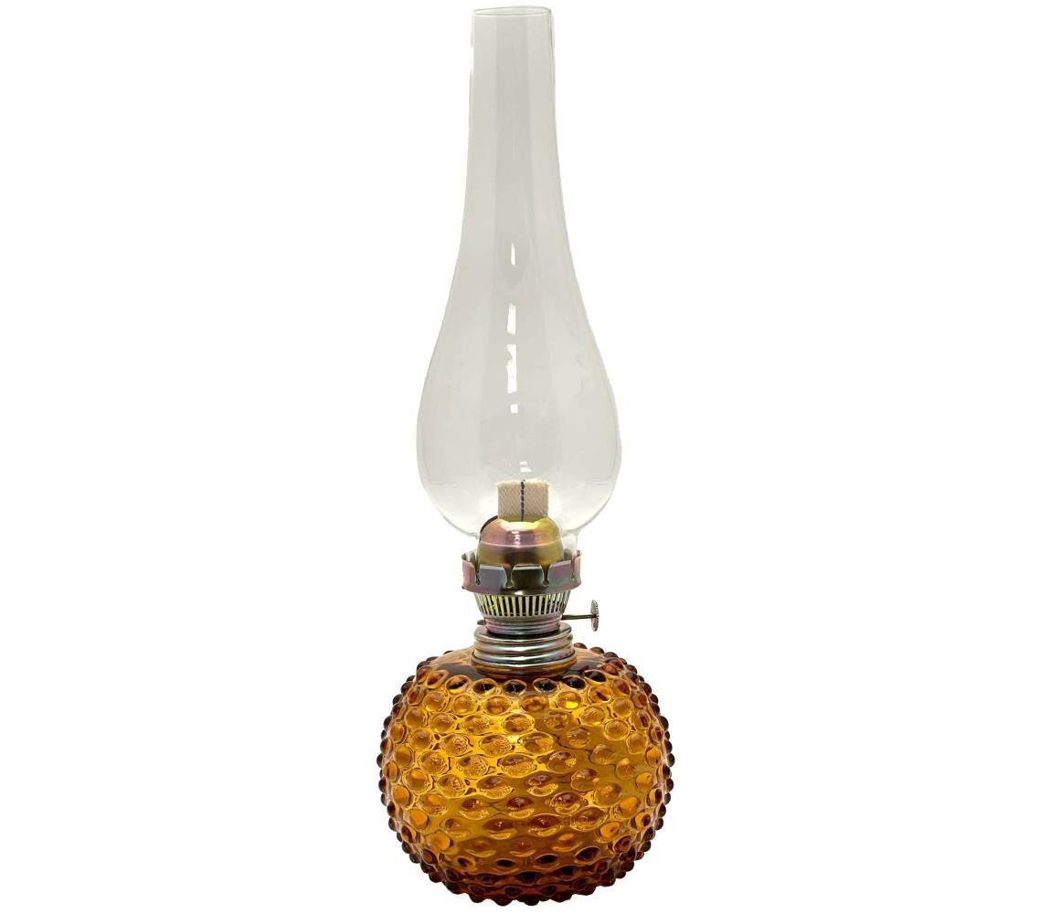 Floriánova huť Petrolejová lampa EMA 38 cm amber