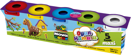 Nova Color Modelovací hmota Play Dough - 5 x 130 g - NC-4106