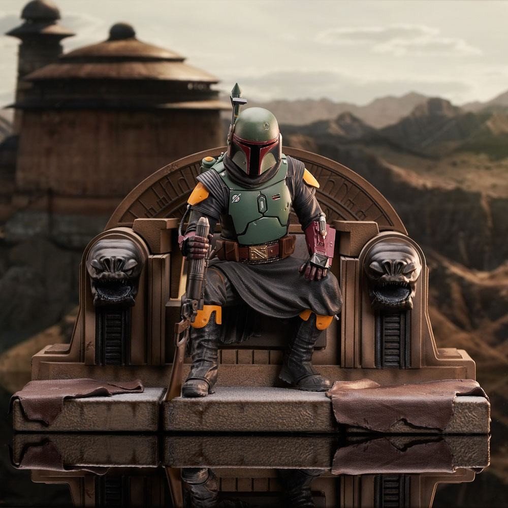 Gentle Giant | Star Wars The Mandalorian - Premier Collection Statue Boba Fett on Throne 24 cm