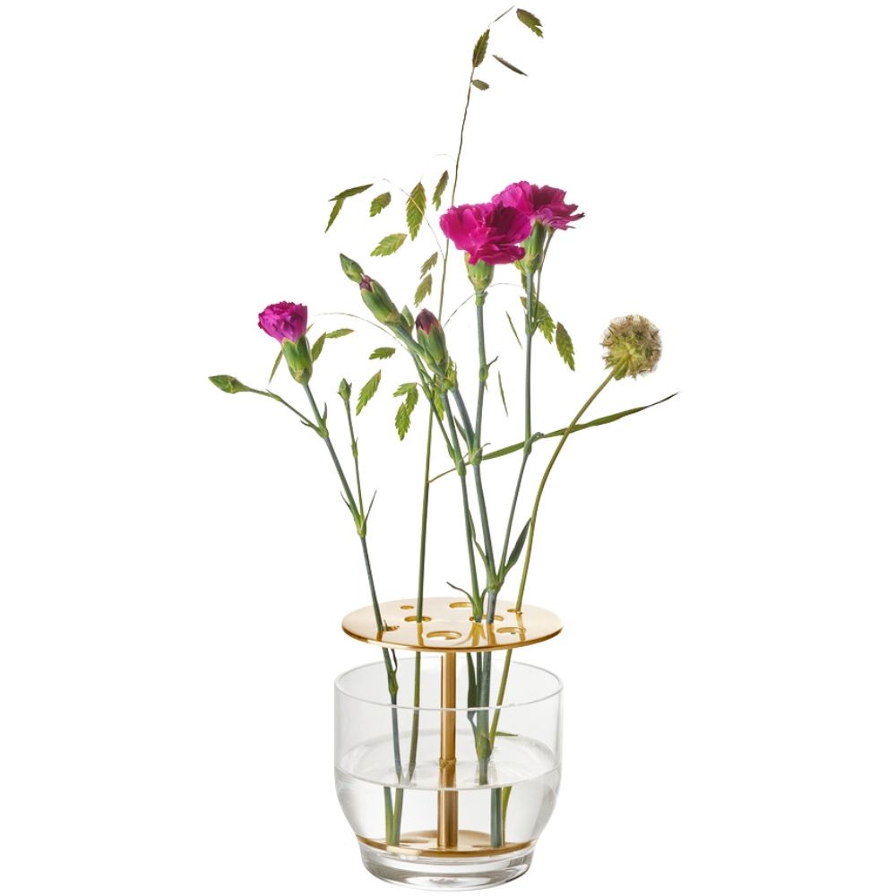 Váza IKEBANA 13 cm, zlatá, sklo, Fritz Hansen