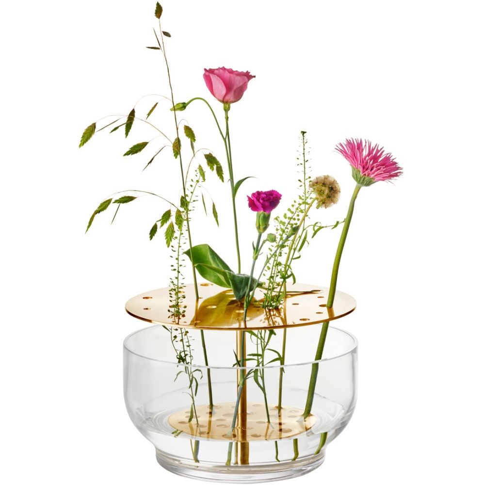 Váza IKEBANA 24 cm, zlatá, sklo, Fritz Hansen