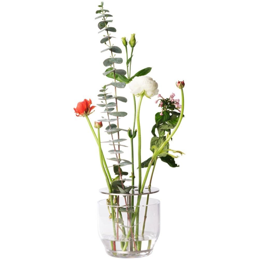 Váza IKEBANA 13 cm, stříbrná, sklo, Fritz Hansen