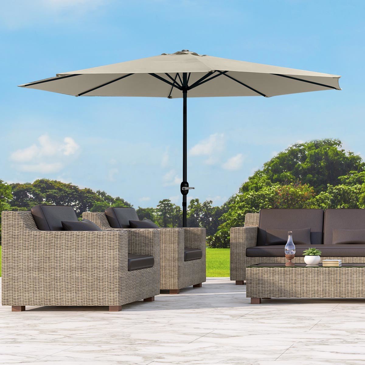 Zahradní slunečník béžový, 3 m