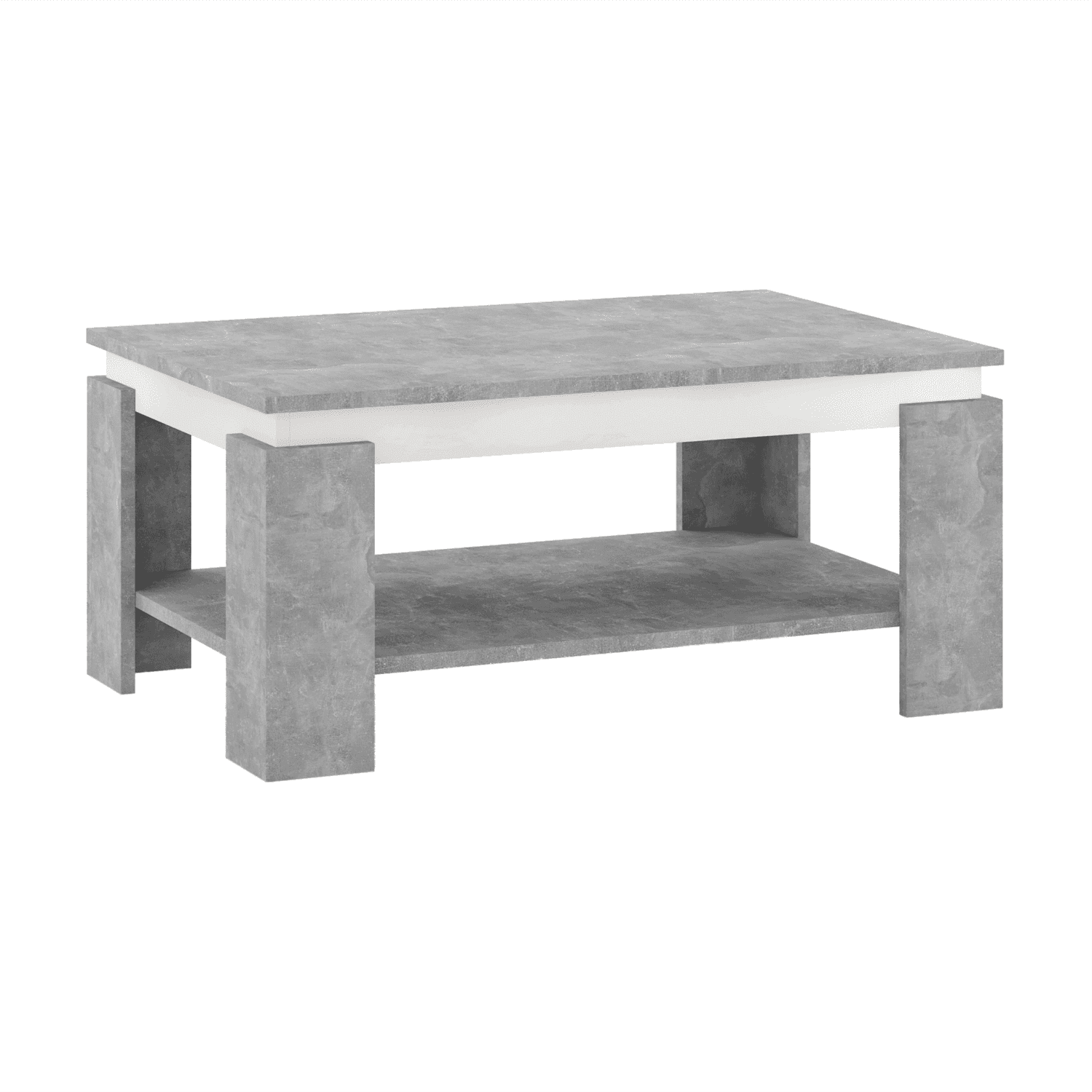 Konferenční stolek, beton/bílá, PIANI