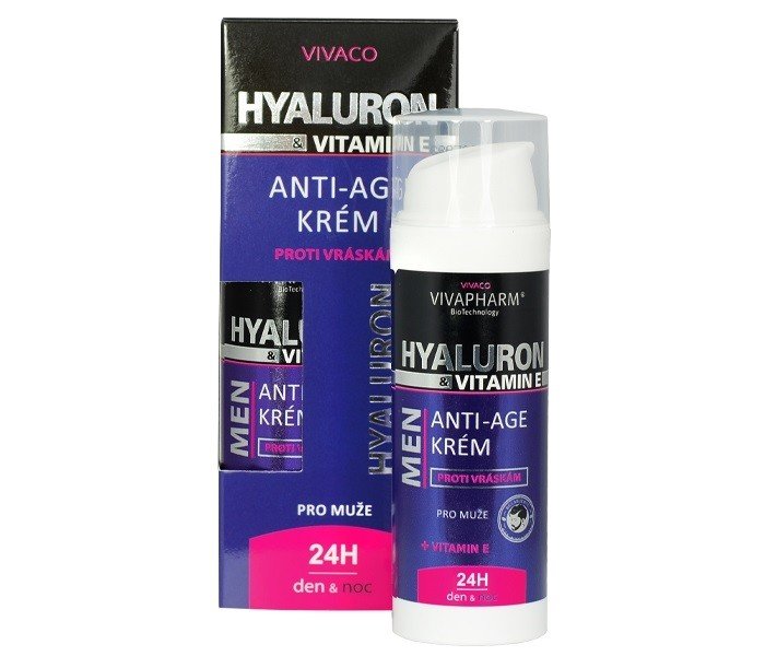 Vivaco Anti-age hydratační krém Hyaluron a Vitamin E VIVAPHARM 50 ml