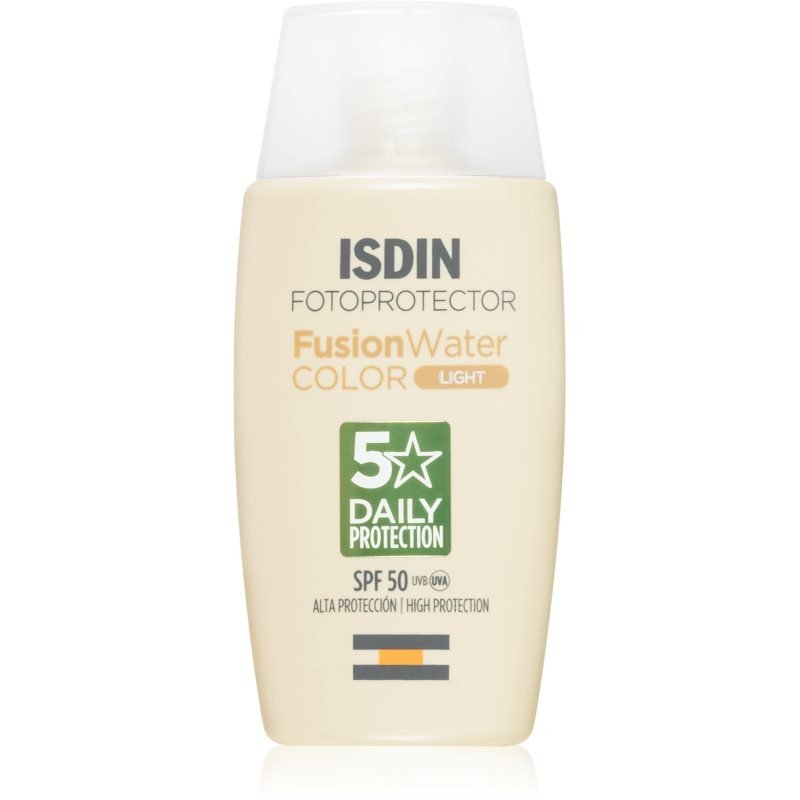 ISDIN Fusion Water opalovací fluid na obličej SPF 50 odstín light 50 ml