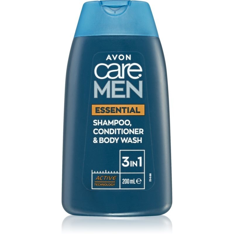 Avon Care Men Essential 3 v 1 šampon, kondicionér a sprchový gel 200 ml