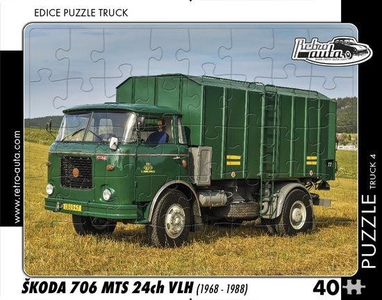RETRO-AUTA Puzzle TRUCK č.4 Škoda 706 MTS 24ch VLH (1968-1988) 40 dílků