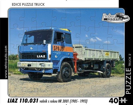 RETRO-AUTA Puzzle TRUCK č.2 Liaz 110.031 valník s rukou HR 3001 (1985-1993) 40 dílků