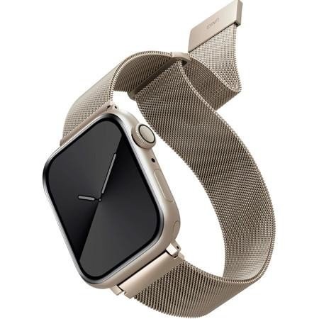 UNIQ Dante ocelový řemínek Apple Watch 45/44/42mm starlight