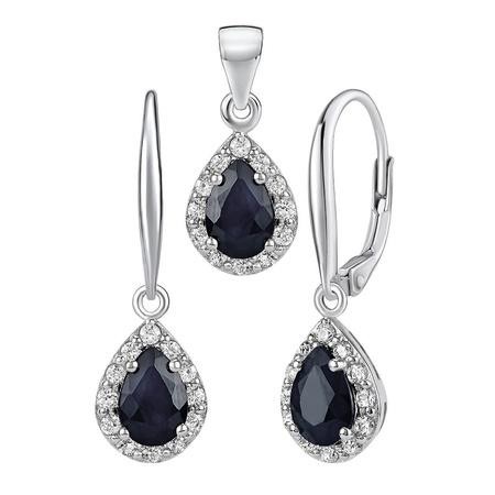 Set stříbrných šperků Eureka s pravým tmavým Topazem