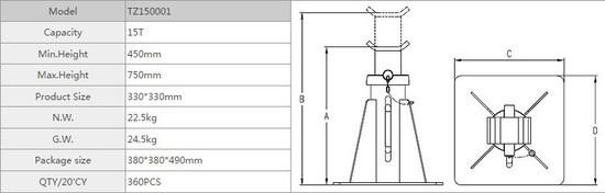 AHProfi Profesionální stavitelná podpěra 15t (BR150001) - TZ150001