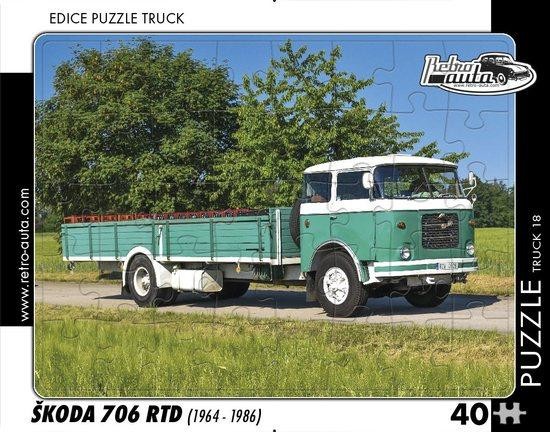 RETRO-AUTA Puzzle TRUCK č.18 Škoda 706 RTD (1964-1986) 40 dílků