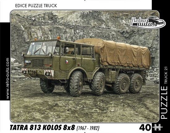RETRO-AUTA Puzzle TRUCK č.21 Tatra 813 Kolos 8x8 (1967-1982) 40 dílků