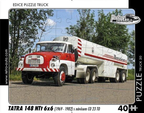RETRO-AUTA Puzzle TRUCK č.20 Tatra 148 NTt 6x6 s návěsem CO 23 TO (1969-1982) 40 dílků