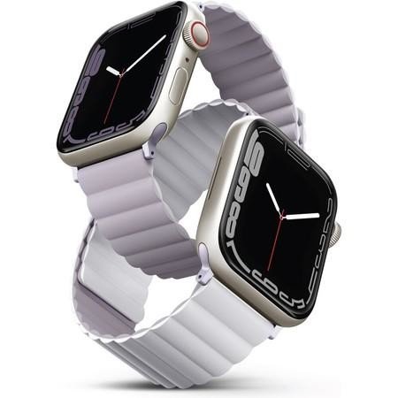 UNIQ Revix oboustranný řemínek pro Apple Watch 45/44/42mm Lilac (fialový/bílý)