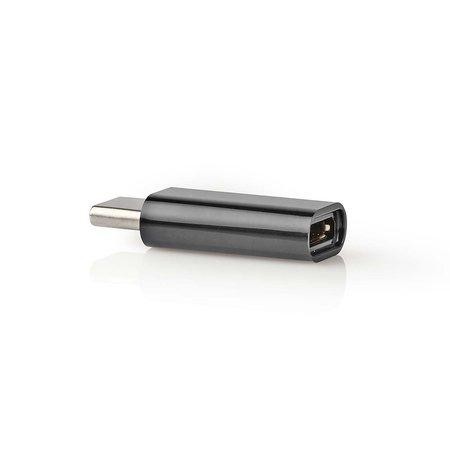 Nedis CCGB60910BK - USB-C Adaptér| USB 2.0 | USB-C™ Zástrčka | USB Micro-B Zásuvka | 480 Mbps | Kulatý | Poniklované