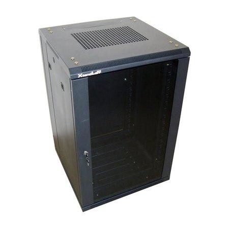 XtendLan 18U/800x1000 stojanový, černý, skleněné dveře, plná záda, ECO-18U-8118-BLACK-S