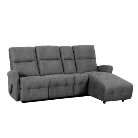 Kondela Nastavitelná sedací souprava rohová, tmavě šedá, pravá, TROJAN ROH