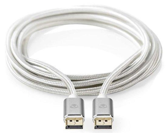 NEDIS PROFIGOLD Displayport kabel/ DisplayPort zástrčka - DisplayPort zástrčka/ bavlna/ stříbrný/ BOX/ 2m, CCTB37014AL20