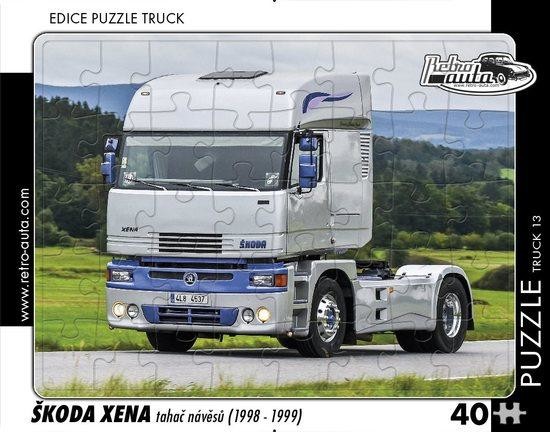 RETRO-AUTA Puzzle TRUCK č.13 Škoda Xena tahač návěsů (1998-1999) 40 dílků