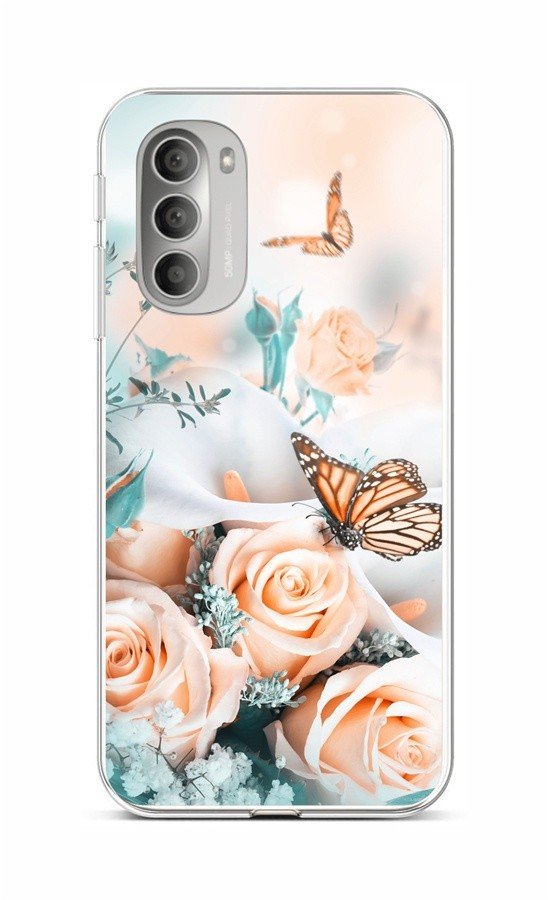 Kryt TopQ Motorola Moto G51 5G Růže s motýlem 95776