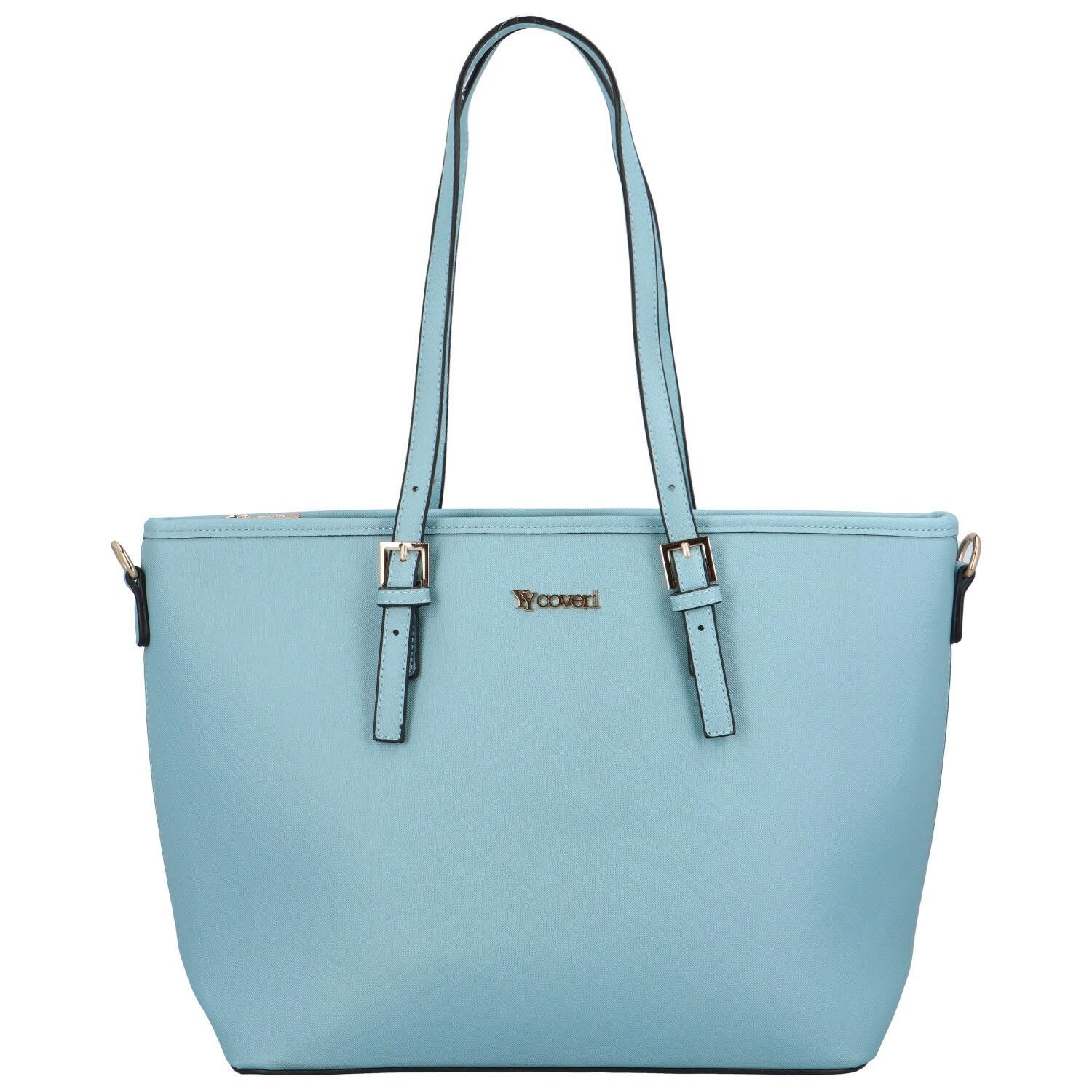 Elegantní koženková kabelka přes rameno Julie, světle modrá