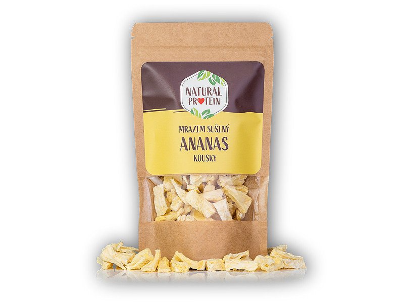 Natural Protein Mrazem sušený ananas - kousky 45g