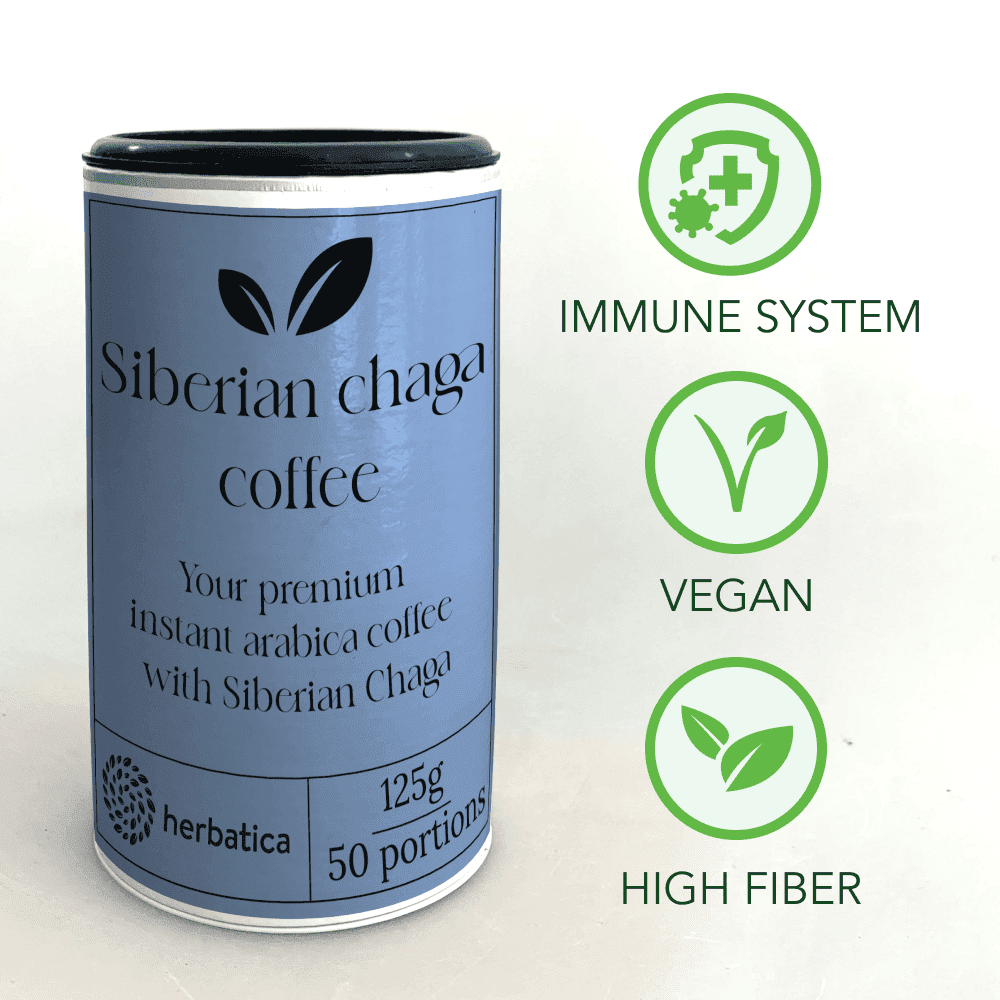 Sibiřská čaga s prémiovou instantní kávou arabica - 125g - Herbatica