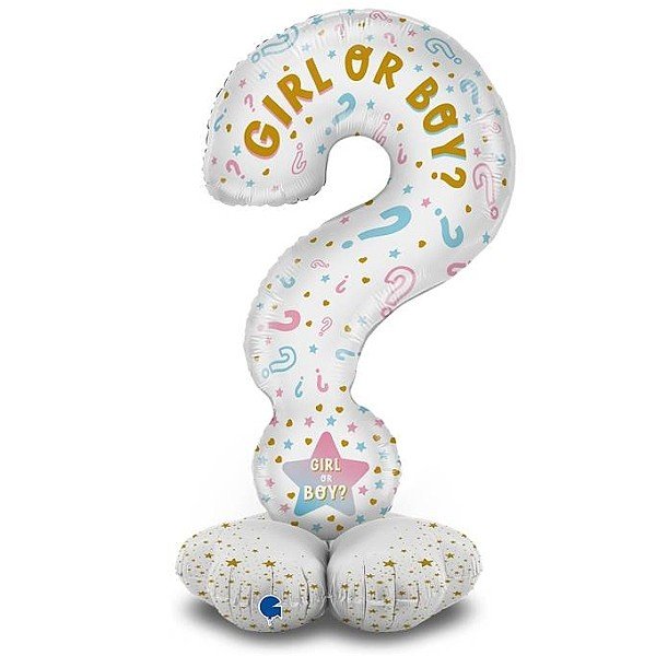 Balónek fóliový samostojný Otazník Gender Reveal 119 cm