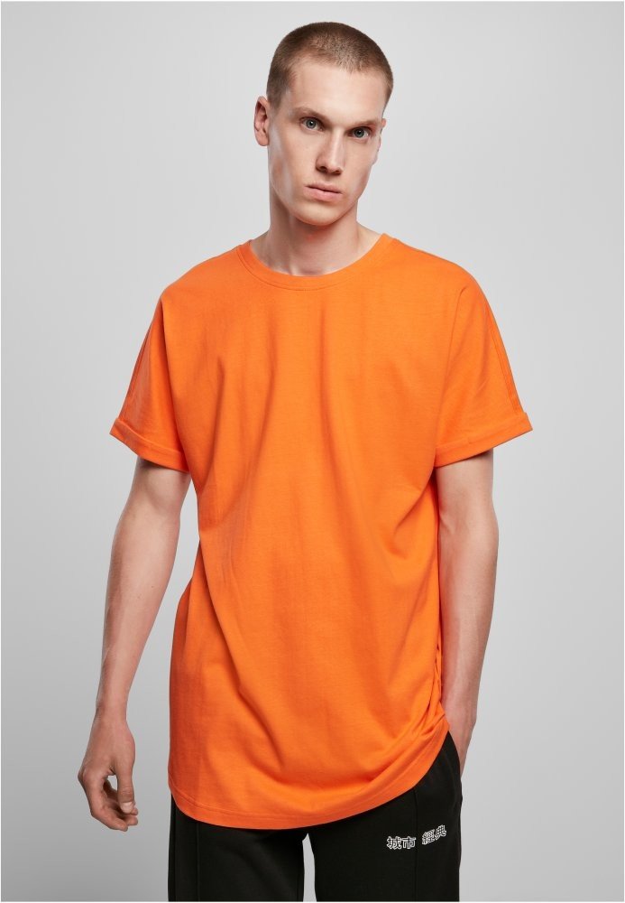 Long Shaped Turnup Tee - mandarin 3XL