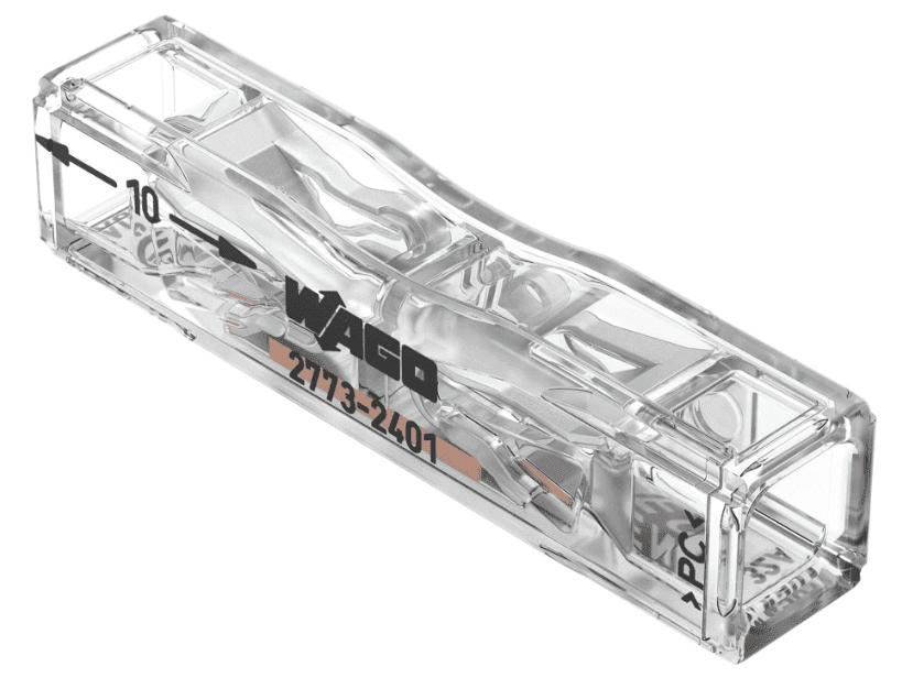 Wago svorka 2773-2401 transparentní průběžná 2x0,75-4mm proti sobě drát / pouze tvrdé vodiče