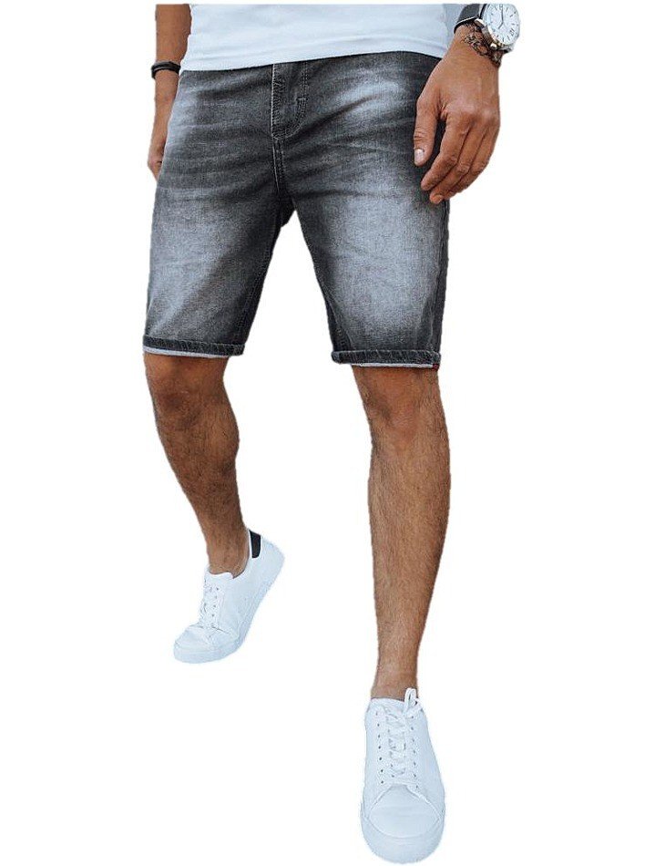 černé džínové kraťasy