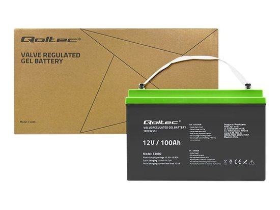 QOLTEC 53080 Gel Battery 12V 100Ah, 53080