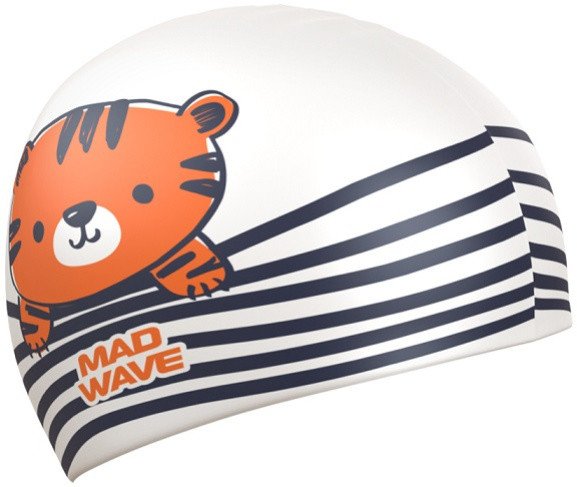 Mad Wave Tiger Swim Cap Bílá