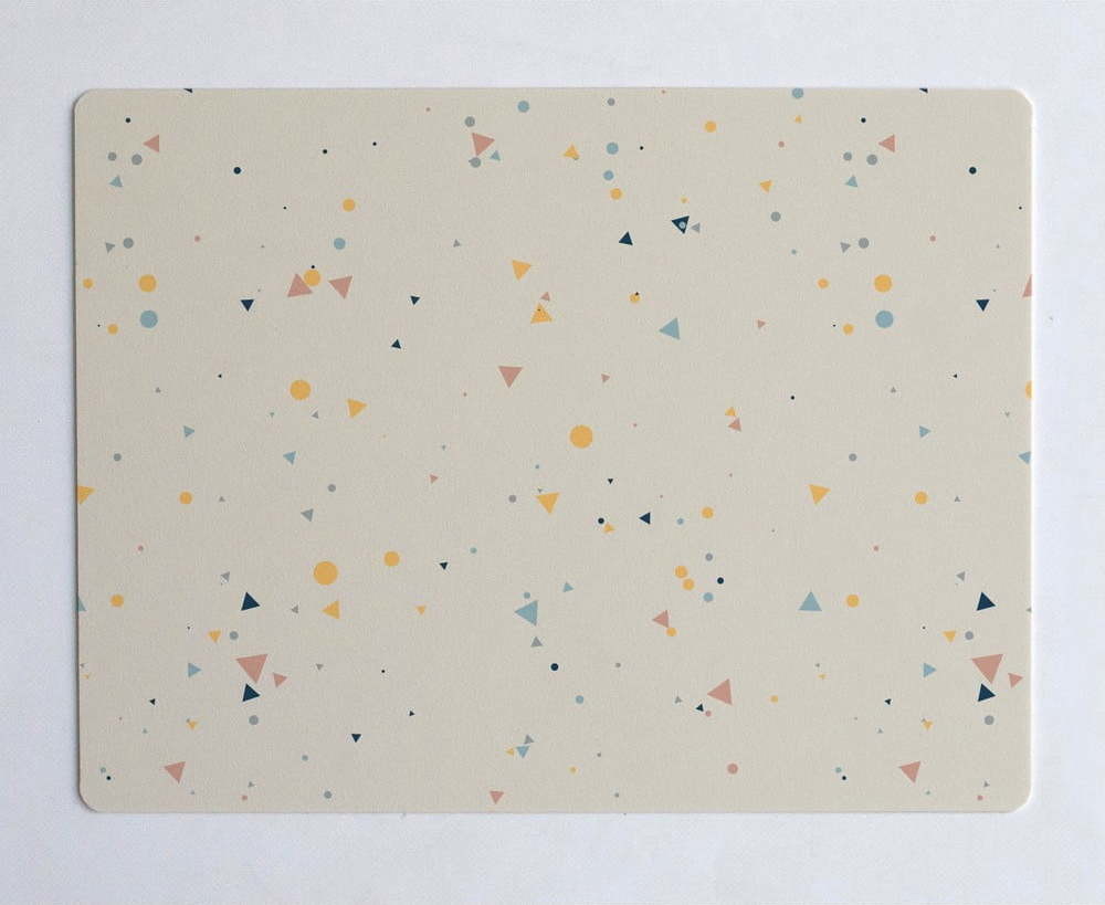Béžová podložka na stůl The Wild Hug Tiny Geometry, 55 x 35 cm