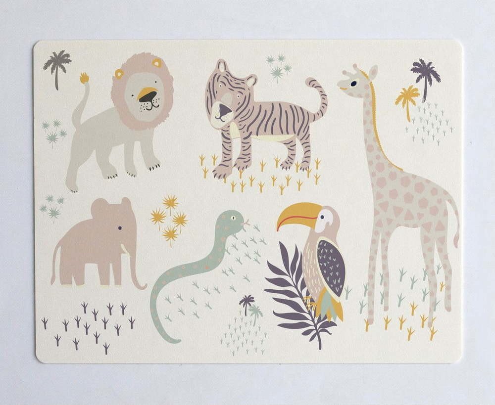Béžová podložka na stůl The Wild Hug Africa, 55 x 35 cm